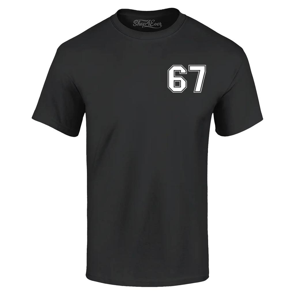 67 Six Seven Pocket Varsity Number Tshirt Funny Number Meme Shirt