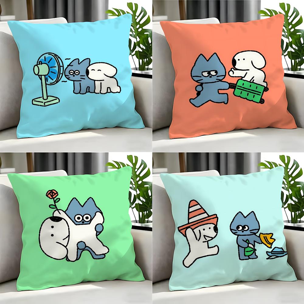 Cartoon CCartoon Cat Dog Cushion Cover Cushion Cover Set Pcs x x x Pillowcase Decorative Sofa Home Decor
