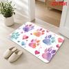 Rustic Vintage Wood Grain Pet Paw Print Doormat Non Slip Floor Mat Front Door Entryway Porch Back Door Living Room homer decor