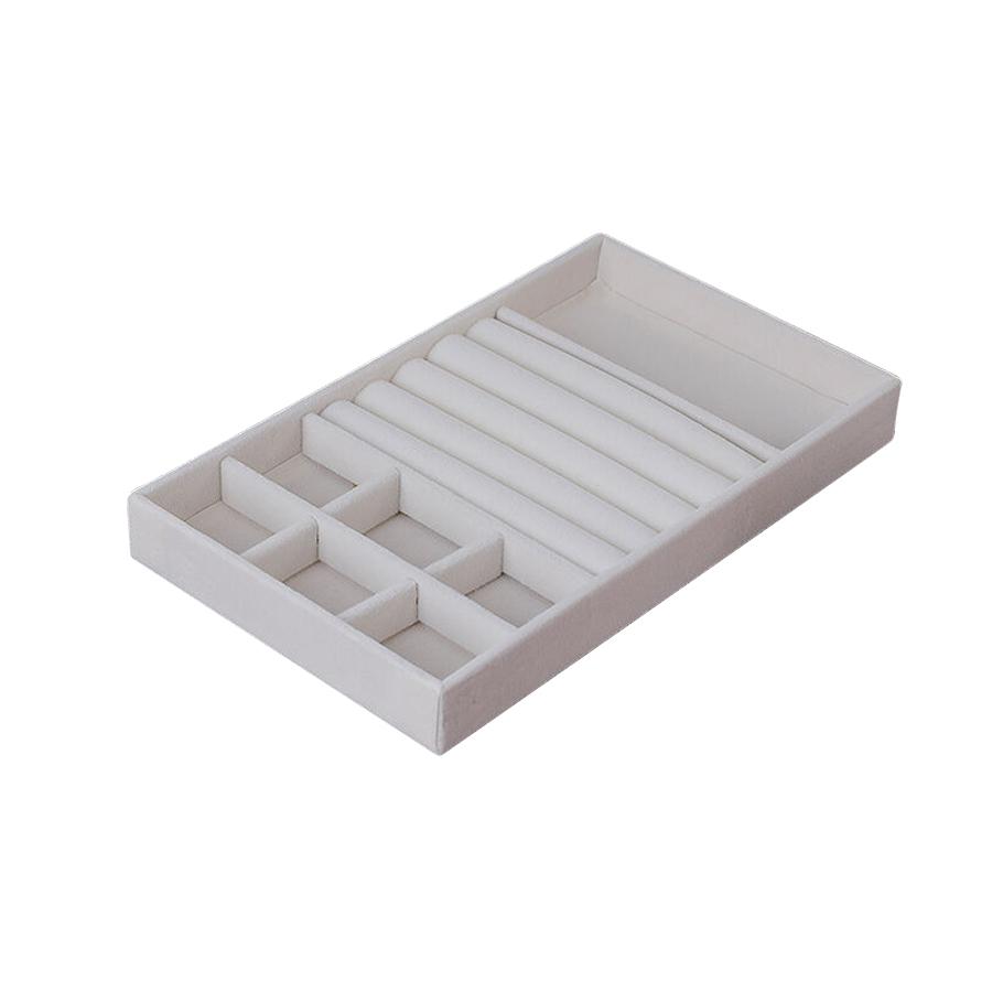 1PC, Flocking Jewelry Box Jewelry Tray, Color: Beige