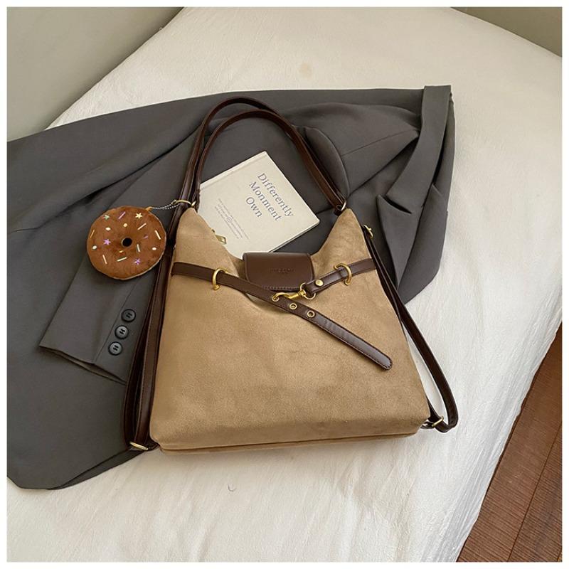 Großes Fassungsvermögen Wildleder Rucksack Damen Herbst Neue Mode Pendeln Einfach Mode Umhängetasche Tragetasche Damen