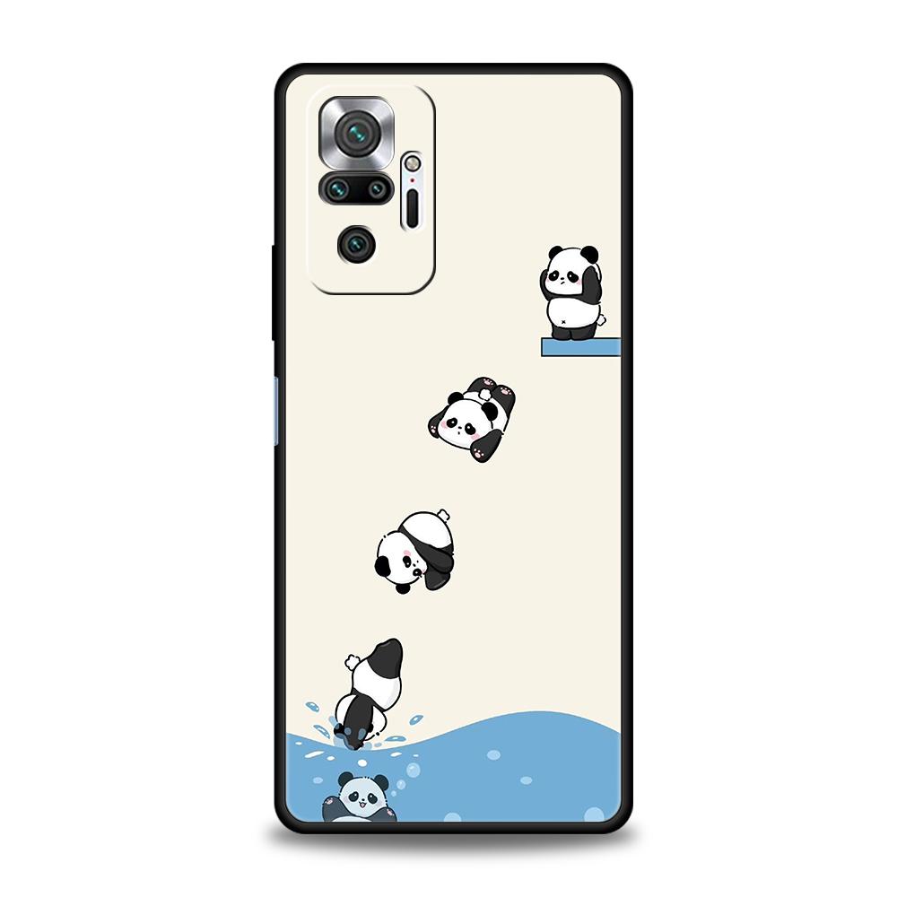 Cartoon Panda Phone Case For Xiaomi Redmi Note 14 5G 13 12 10 11 Pro Plus 4G 14C 13C 12C 10C 9C Soft TPU Cover
