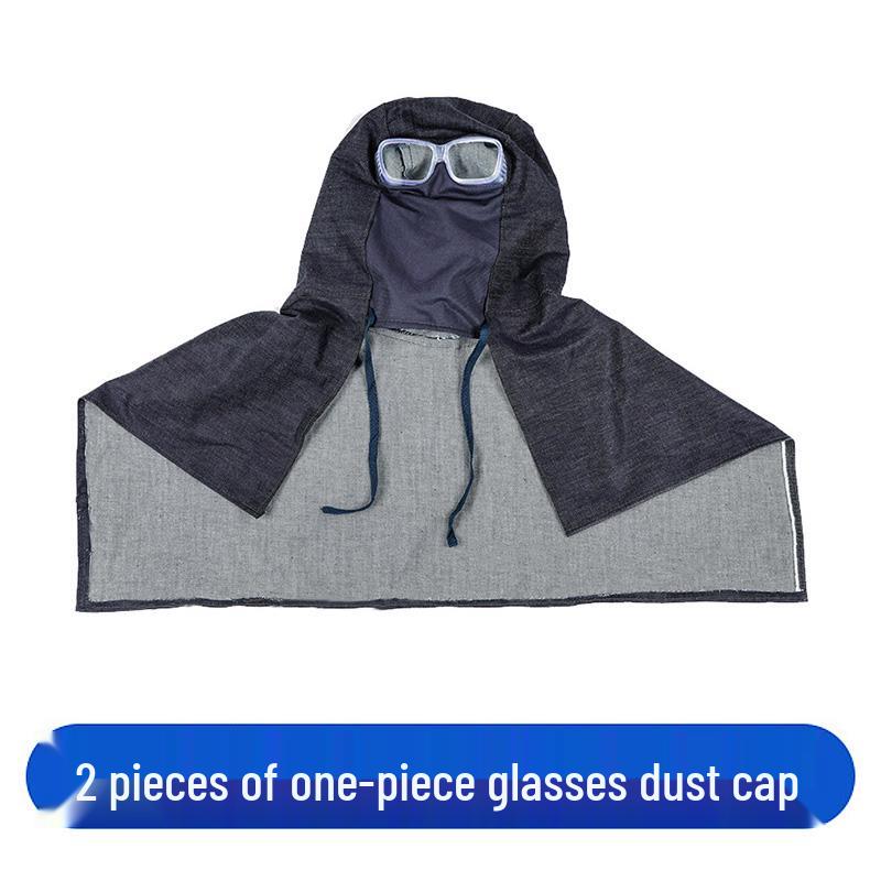 Unisex Durable Denim Summer Hood with Removable Shawl for Industrial Work