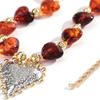 Vintage Amber Resin Heart Beads Choker Necklaces for Women Trendy Love Pendant Necklace Statement Jewelry Accessories Gift