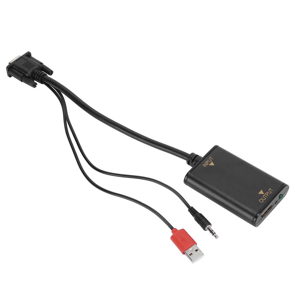 USB Cable with Audio Adapter VGA Input to HDMI Video Converter Excellent Performance