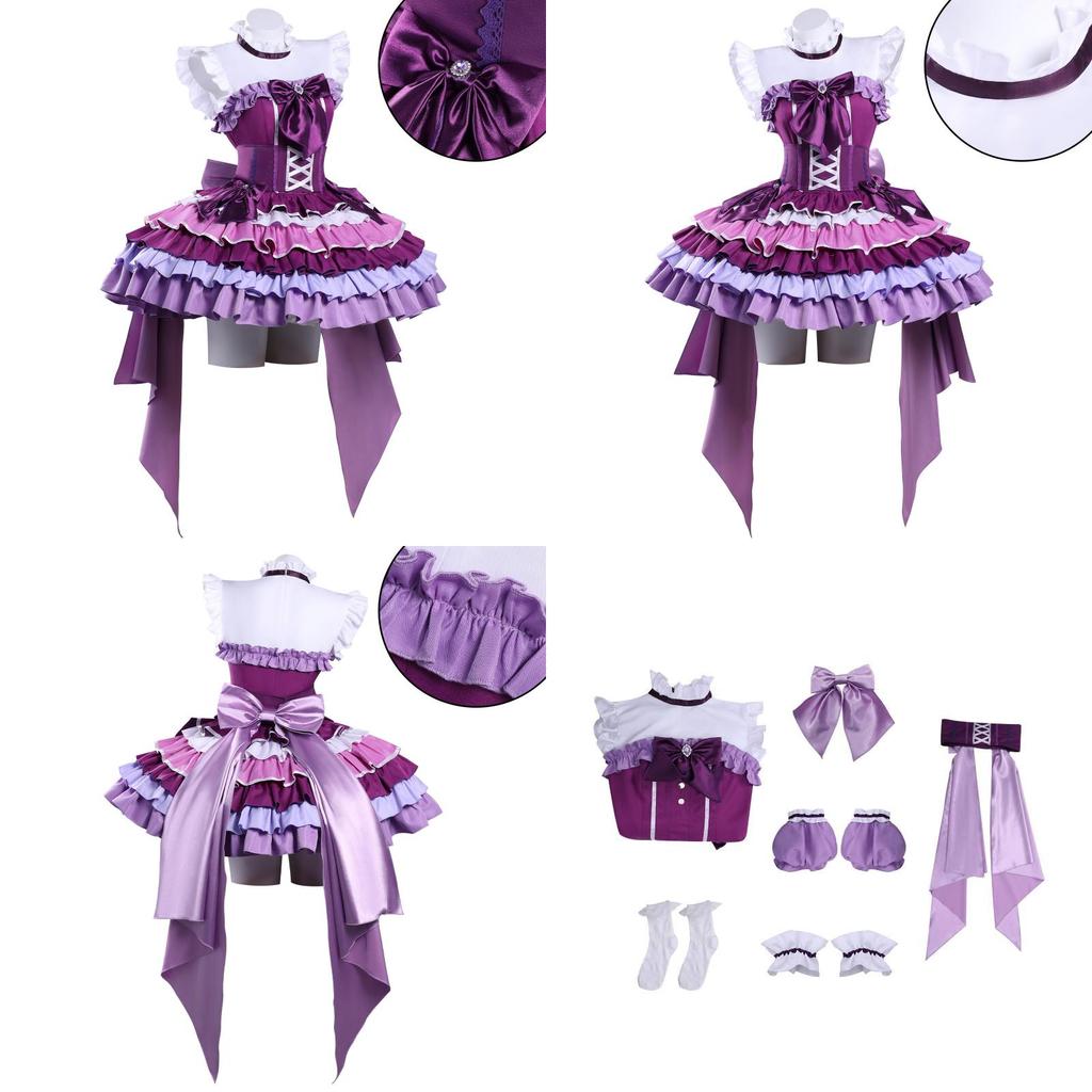Costume Cosplay Puella Magi Madoka Magica en Tissu Satiné Pour les Fans de Jeu de Rôle Anime