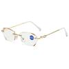 2026 Fashion Unisex Rimless Diamond Cut Anti-Blue Light Reading Glasses