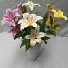 Cloth Realistic 3d Artificial Lilies Fake Flowers For Wedding Decor Home Props