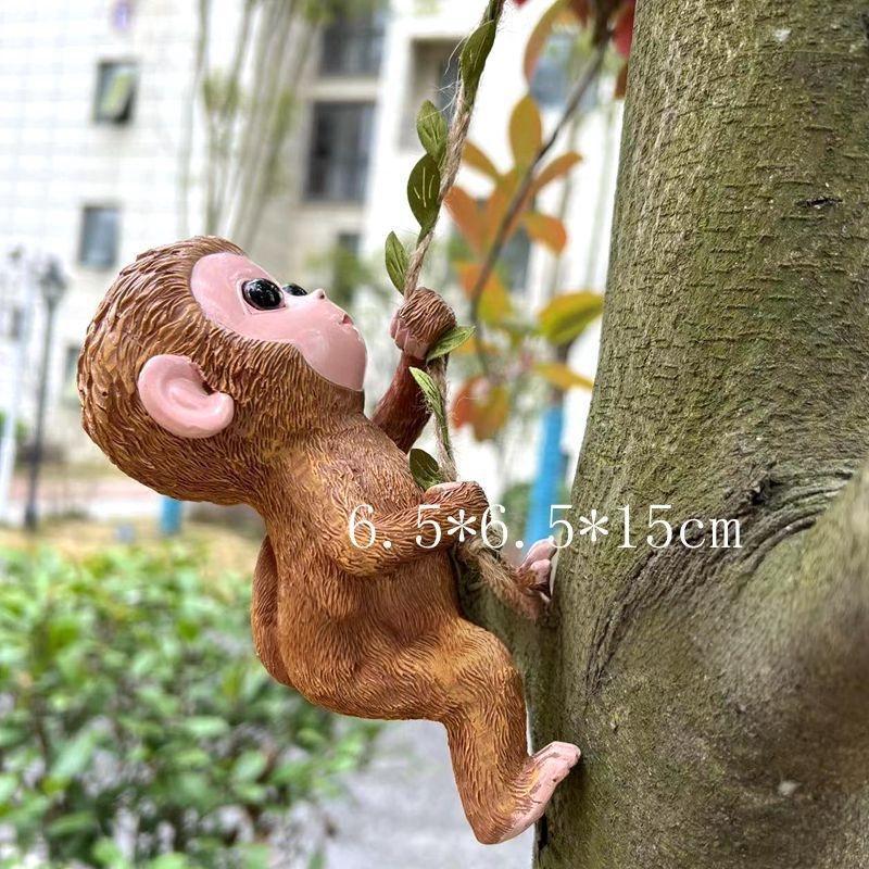 

Садовые украшения с животными, Садовый ландшафтный дизайн и настил, Подвеска «Карабкающаяся белка», украшение в виде кролика, обезьяны, утки monkey