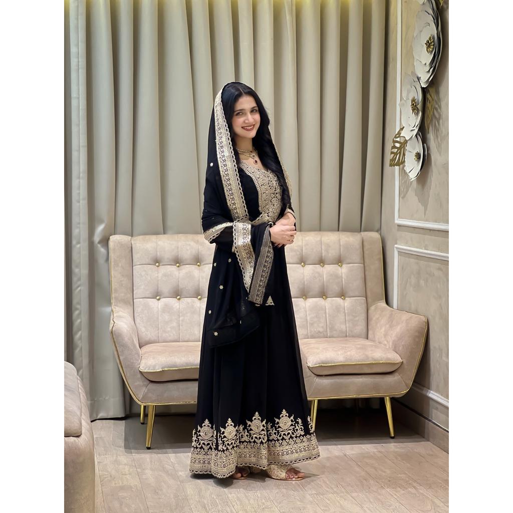 Indian Anarkali Gown with Dupatta Set Bollywood Party Wedding Wear Ethnic Suit