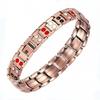 Men's Retro Antique Red Copper Wide Magnet Bracelet - Adjustable Cross-Border Style