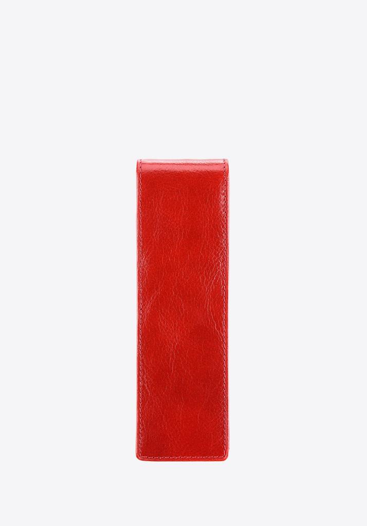 Wittchen Men's Leather Pen Case, Simple Red, Red Genuine Leather