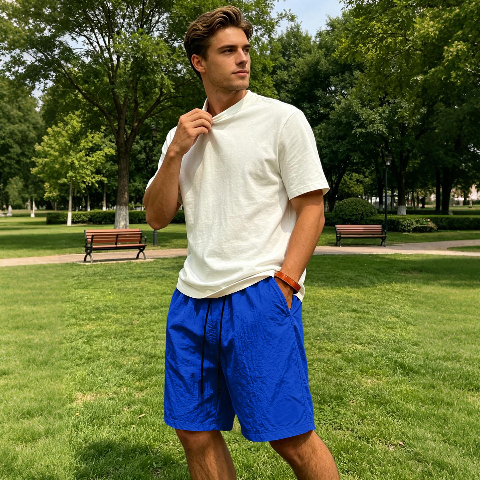 

Men s Quick Dry Beach Shorts Three Quarter Length Lightweight Breathable Swim Trunks with Adjustable Drawstring and Pockets XL
