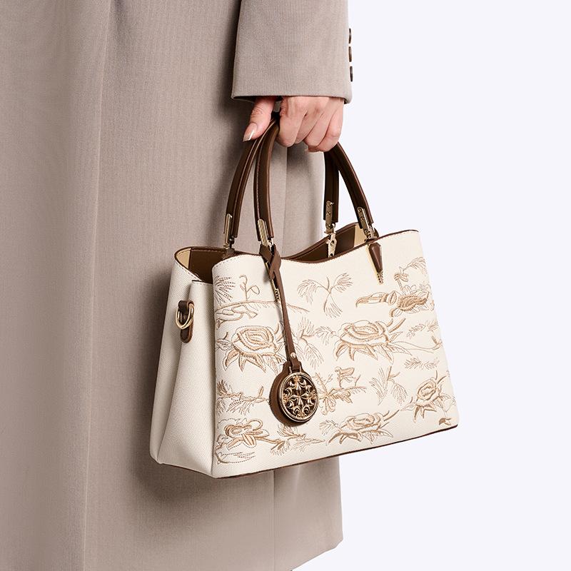 High Quality Chinese Women's Bag, Large Capacity Handbag, New Embroidered Shoulder Bag, Crossbody Small Square Bag
