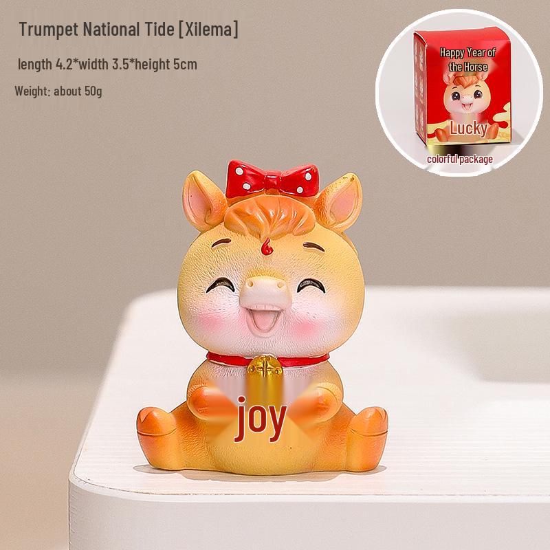 

Year of the Horse Desktop Ornament: Cute New Year Resin Decoration, Creative Office Souvenir