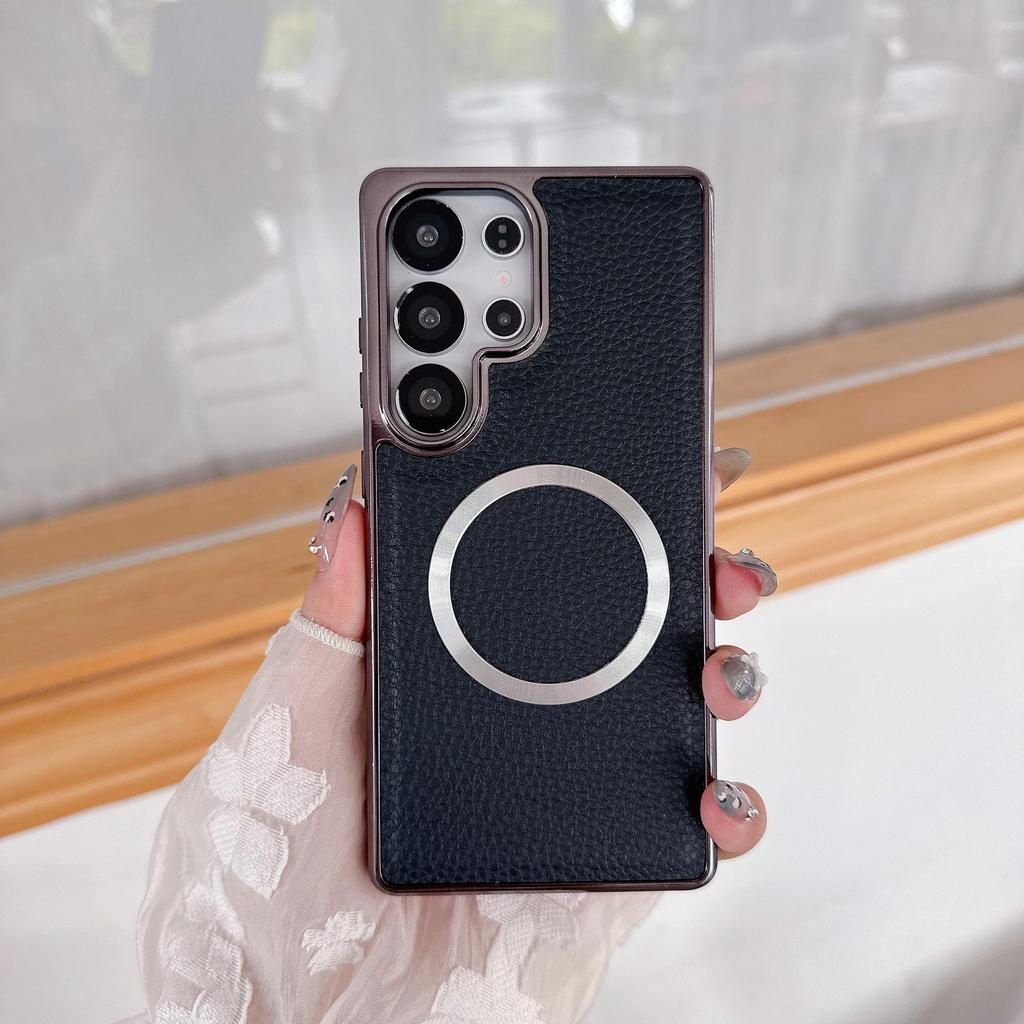 25Ultra Magnetic Electroplated Drop-proof Wear-resistant Phone Case for S23/S24Ul