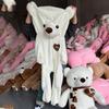 Écharpe Ours en Peluche Cœur pour Couple, Ours Jouet en Peluche Chaud, Cadeau de Saint-Valentin, Housse Amovible Lavable