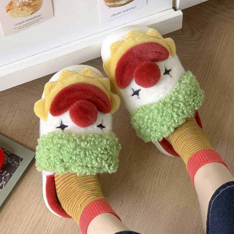 Cute Christmas Cotton Slippers 2025 New Comfortable Autumn and Winter Indoor Home Wear Warm and Non-slip