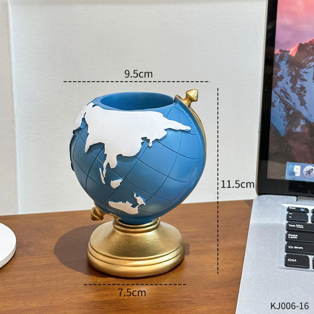 World Globe Pen Holder Organizer with Desk Decor - Holds Pens, Pencils, Markers - Office, Classroom, Home Decoration