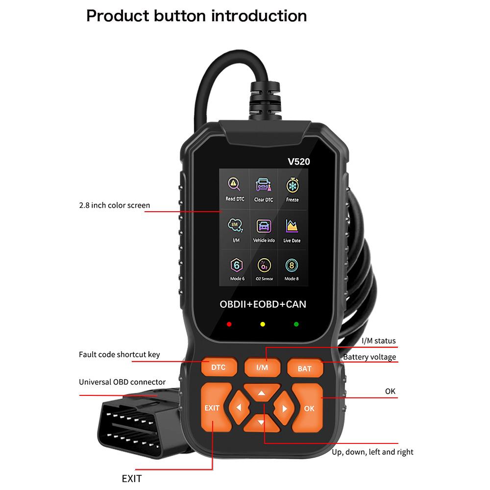 Auto Engine System Lifetime Free Professional OBD2 Scanner Car Diagnostic Tool Automotive DTC Lookup Code Reader Car Diagnostic Oxygen Sensor Test