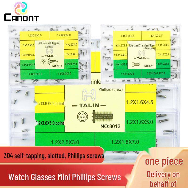 

Винты саморезы из нержавеющей стали с крестообразным шлицем и плоской головкой для задней крышки часов и очков Phillips Screws NO.8012 (approx. 100 pcs)