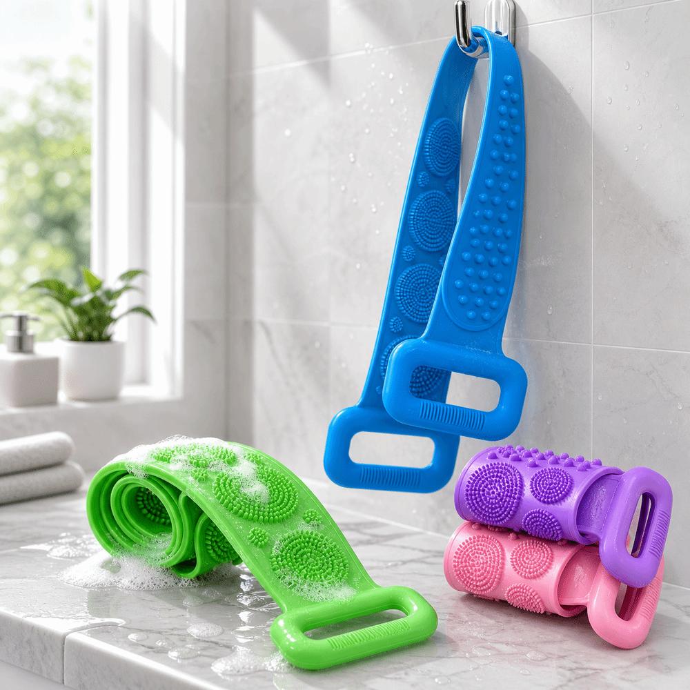 Double-Sided Silicone Body Scrubber Long Strip Back Washing Brush Body Cleaning Tools
