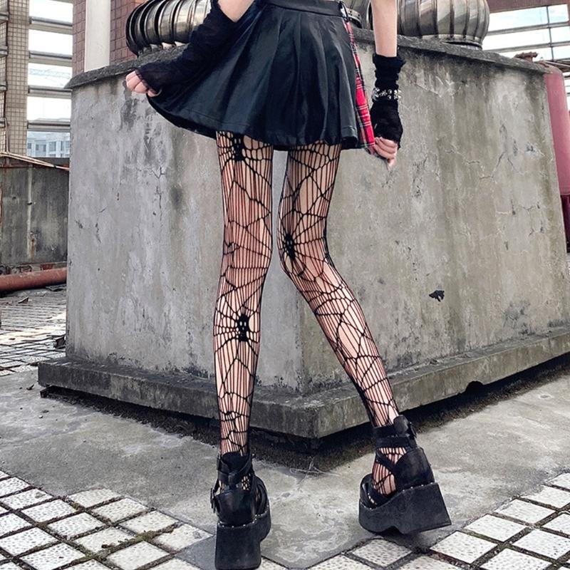 Womens High Waist Tights Fishnet Stockings Thigh High Pantyhose Halloween Cosplay Pantyhose Leggings