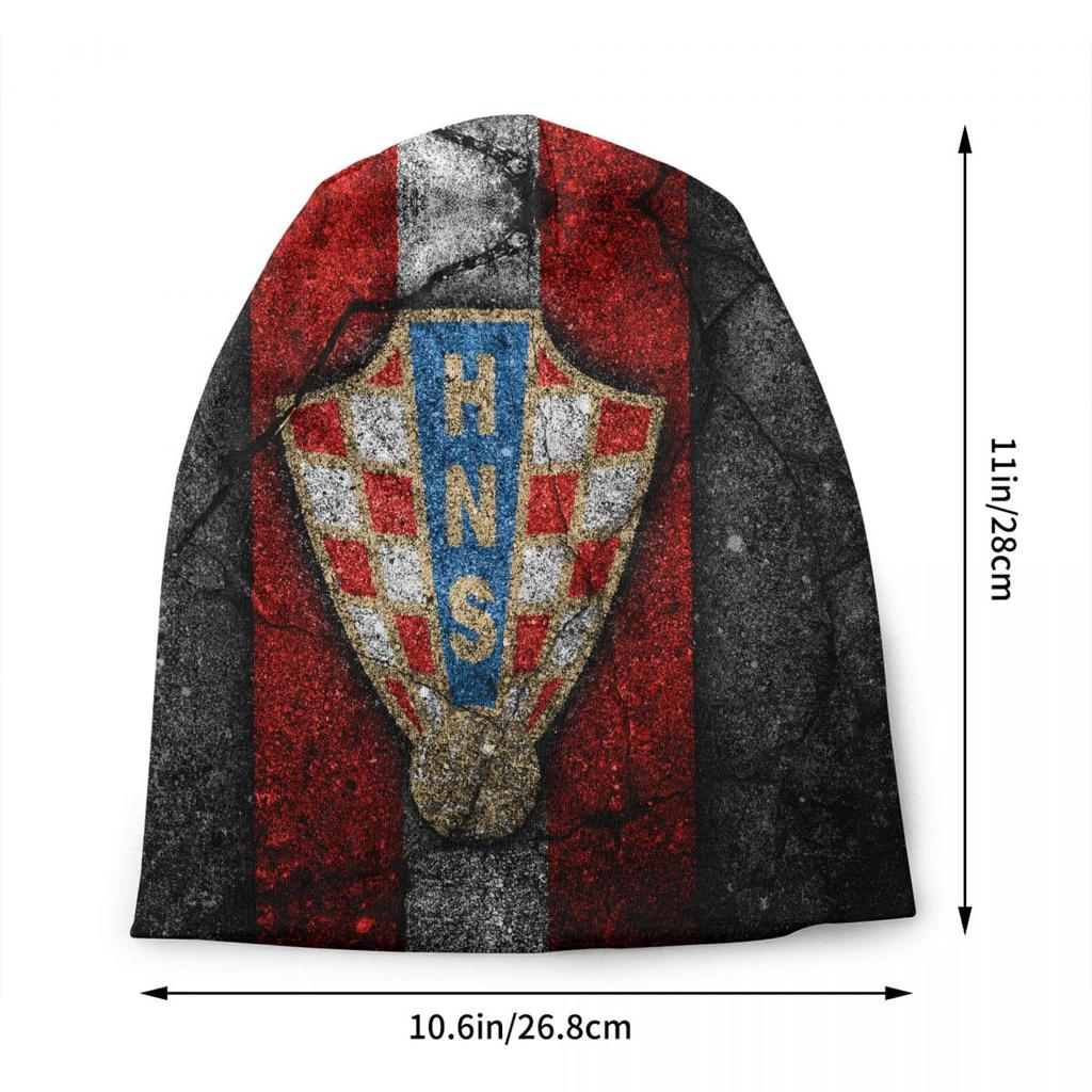 Croatia Football Logo Skullies Beanies Caps Unisex Women Unisex Cool Winter Warm Knitted Hat Adult Croatian Soccer Gift Bonnet Hats
