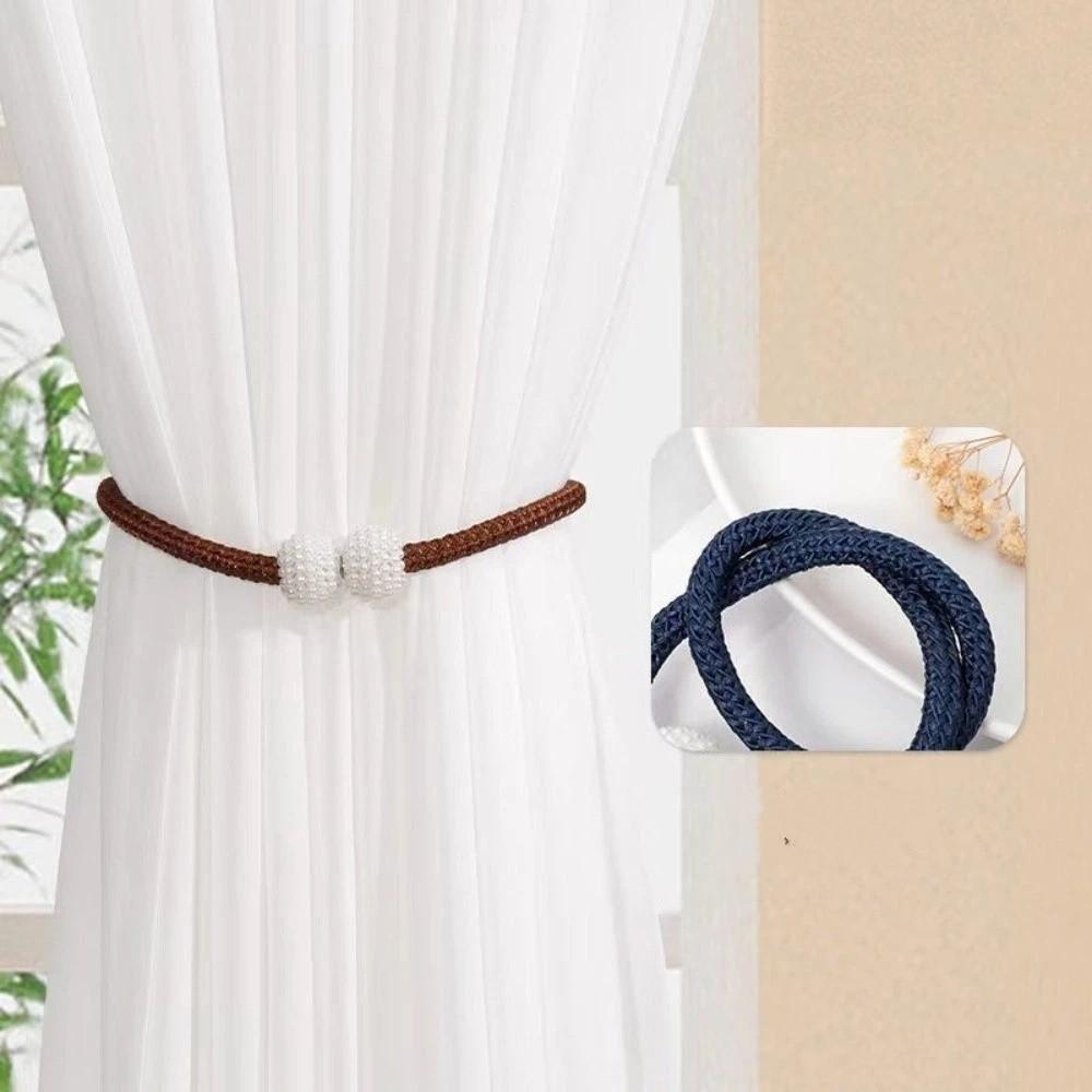 Light Luxury Vintage Pearl Magnetic Curtain Clip Elegant Decorative Curtain Holders No-drill Tie Back Buckle Living Room