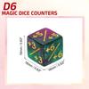 uxcell 12-Piece Magic Dice Counter Acrylic D6 Life Token Dice Set with Standard Card Game Accessory Pouch, Green & Purple