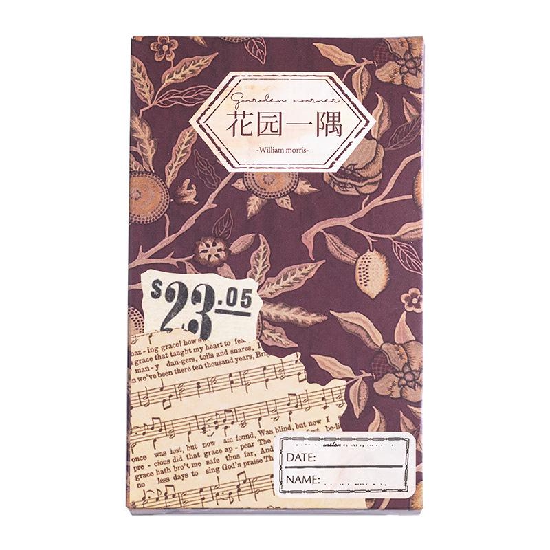 60pcs/boxed Vintage Literature and Art Hand Tent DIY Decorative Foundation Paper Hand Made Scrapbooking Junk Journal Supplies