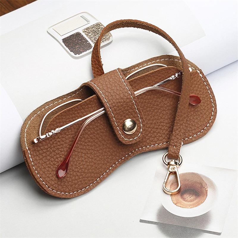

1Pcs Portable Myopia Frame Case Simple Eyeglasses Eyewear Storage Japan Portable PU Leather Glasses Bag Retro Sunglasses Case коричневый