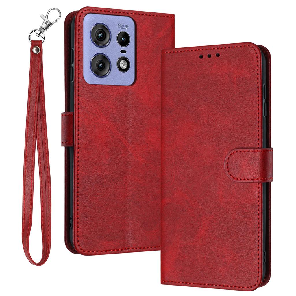 For Motorola Edge 50 Pro 5G Case Calf Texture Leather Stand Wallet Anti-Fall Phone Cover
