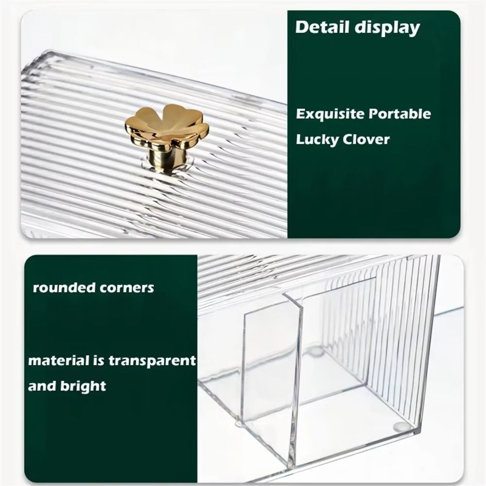 Clear Cotton Swab Storage Box with Cover Tampon Organizer Dispenser Cosmetic Stand  Bathroom