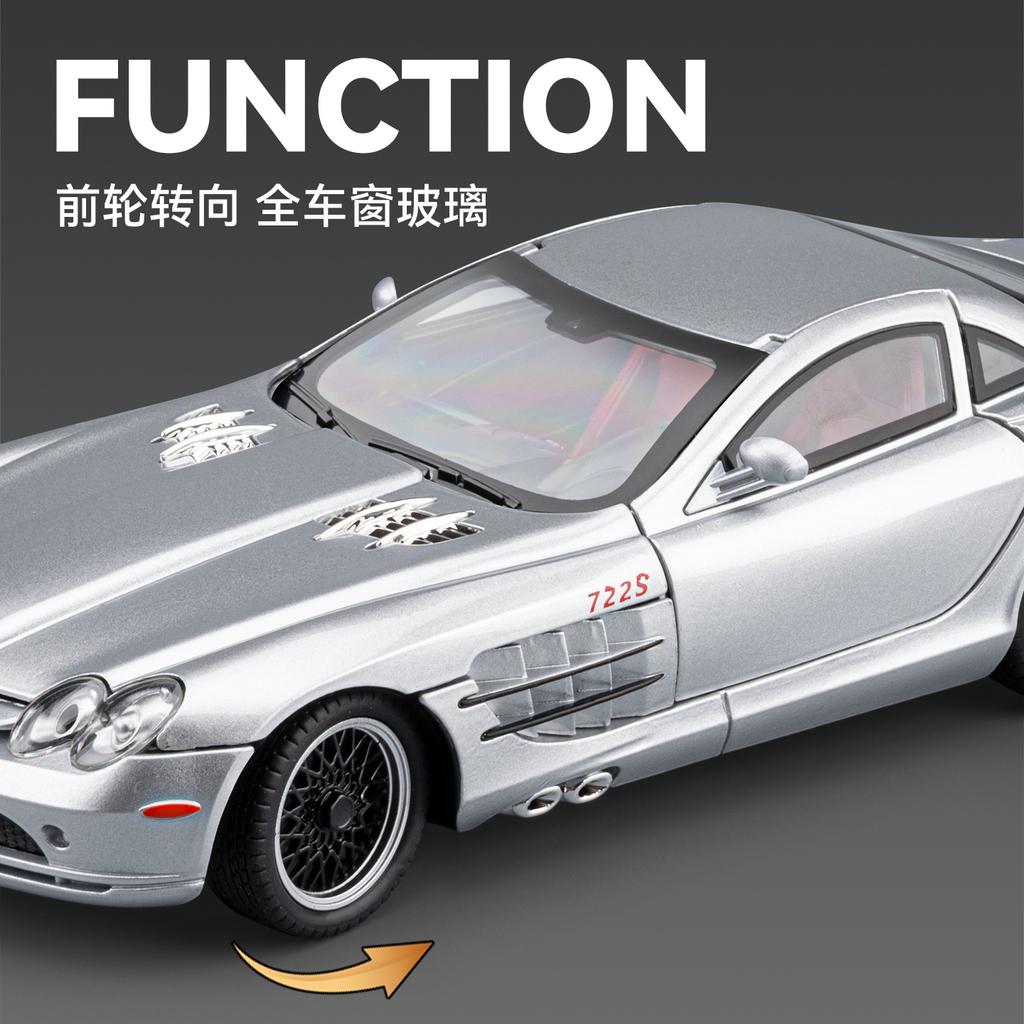CSYBZ1 Benz SLR722S 24 Scale Diecast car Model Toy with Sound &Light Pull Back Boys Gift Collectibles