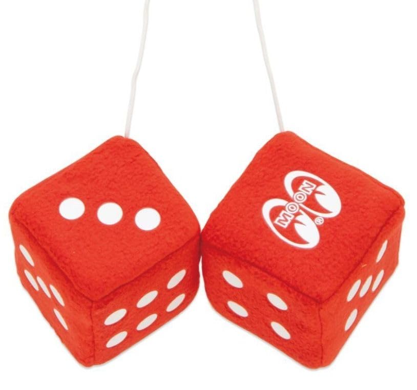 

MoonEyes Fuzzy Dice Hanging Mirror Car car Fuzzy motorcycle miscellaneous Ornament, Red, MG878RD. accessory, goods, Dice, goods, American (American