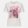 Basic White T-shirt Hariettte Leopard Print Women