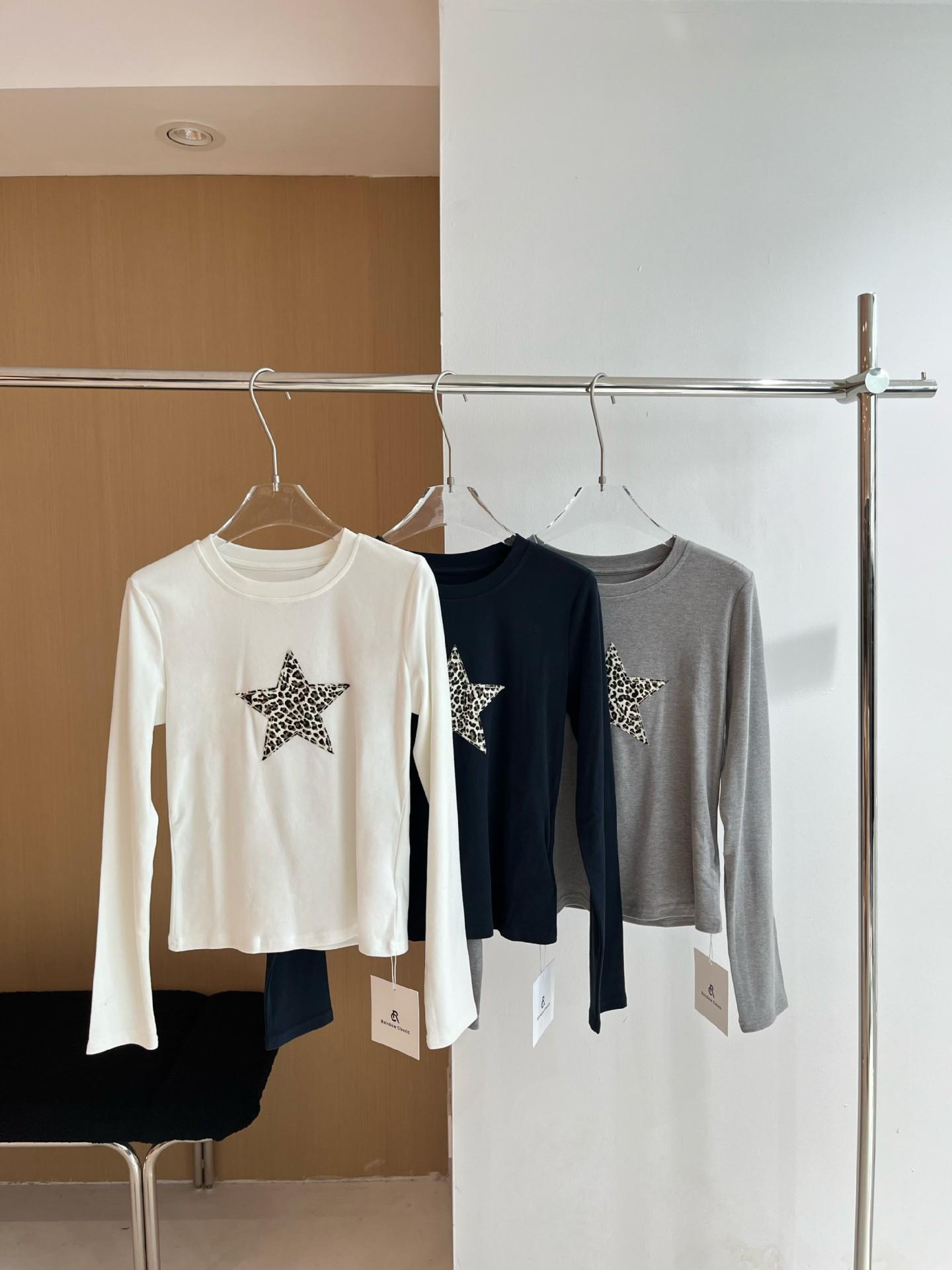 

Women s Rainbow Star Patchwork Loose Fit Round Neck Long Sleeve T-shirt One Size синій