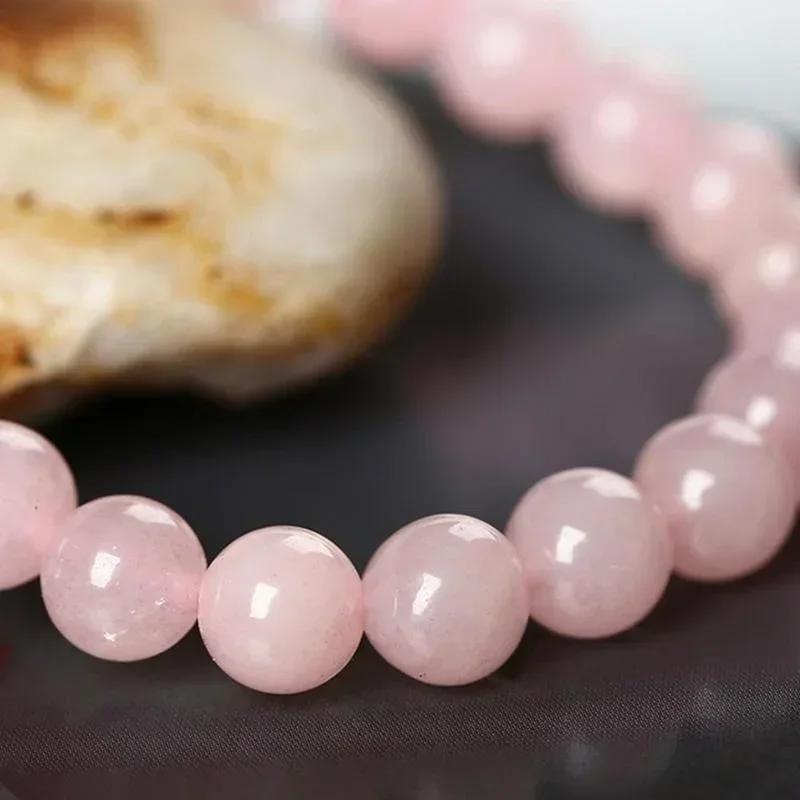 Natural Pink Crystal Stone Fashion Bracelet Attracting Love And Wealth Bracelet Bead Bracelets Ice Crackle Girl Gift Jewelry