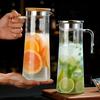 7PCS Slanted Transparent PC Water Kettle with Stainless Steel Lid and Wooden Lid, Equipped with 6 Transparent Cups