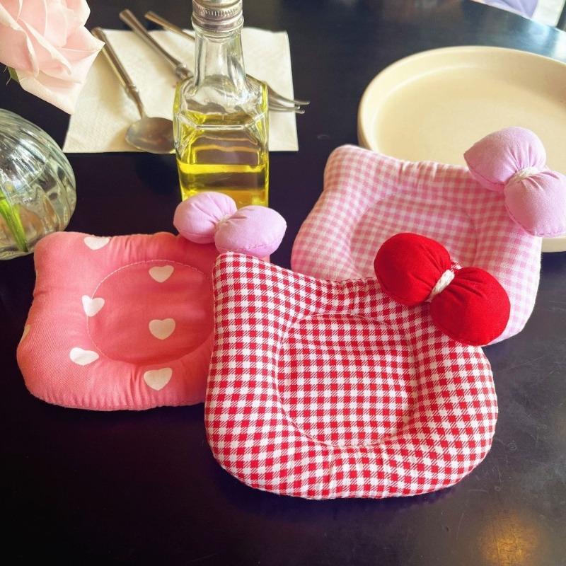 Adorable Cat Face Coasters Heat Resistant Non Slip Multipurpose Cartoon Cotton Pads For Kitchens Jewelry Storage