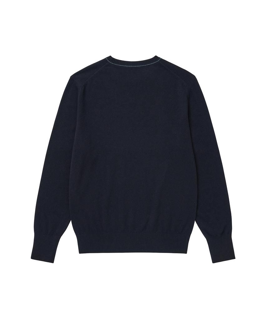 SOLEW Basic Crew Neck Knit_Navy