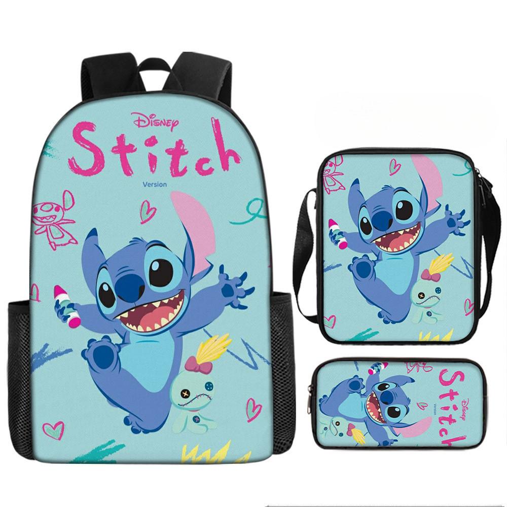 Stitch Backpack Cartoon Set With Lightweight Breathable For Students Elementary