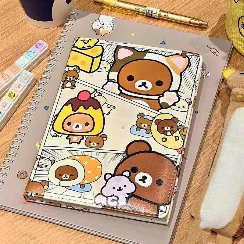 Cuaderno de dibujos animados Rilakkuma Engrosamiento Color Página interior Manuales Kawaii A5 Cuaderno de graffiti Diario Bloc de notas Papelería para niños
