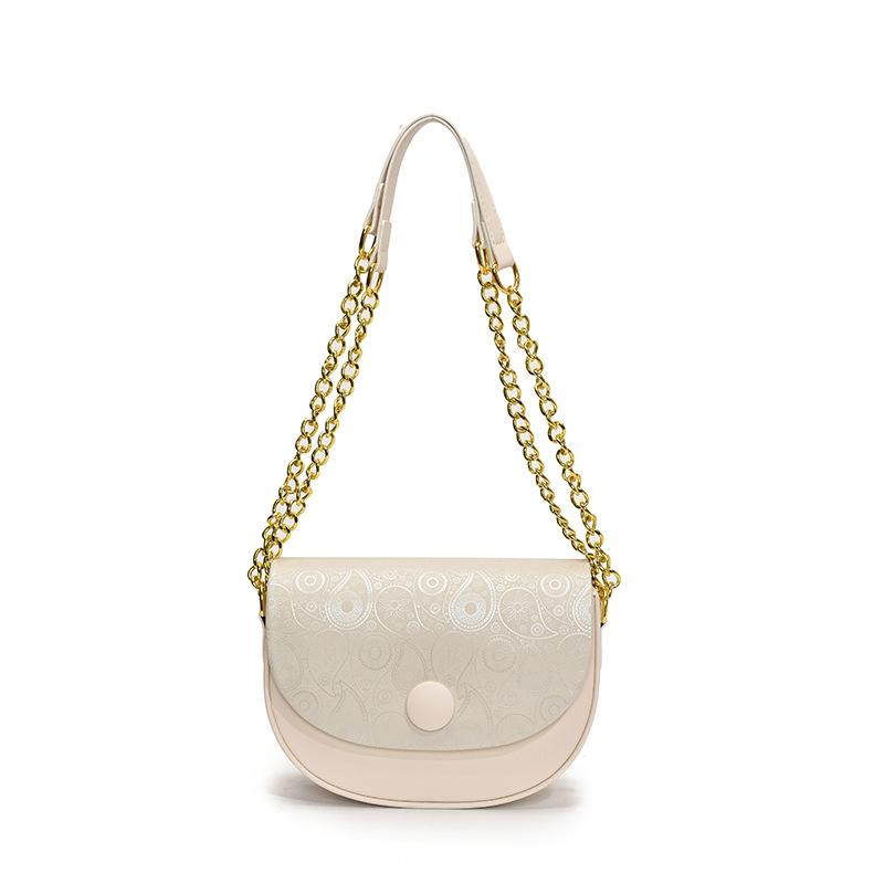 Spring small fresh solid color shoulder messenger bag new women's bag saddle bag fashion foreign trend