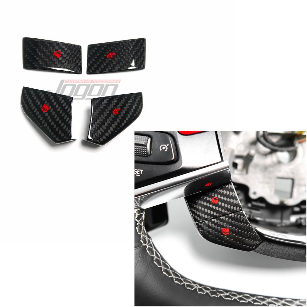 

Carbon Fiber Car Interior Steering Wheel Volumen Button Control Switch Cover Trim For Corvette C8 Stingray Coupe Z51 -2024 Red color