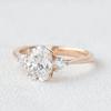 Oval Moissanite Engagement Ring 14K Yellow Gold Plated Silver Engagement Ring Vintage Engagement Ring