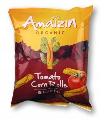 Corn Chips Rolls Tomato Gluten-Free Organic 100 G - Amaizin