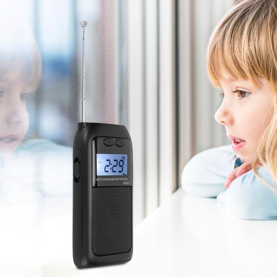 Digital Radio Multifunction FM MW SW Full Band Supports MP3 Playback Format Pocket Radio for Jogging and Gym 