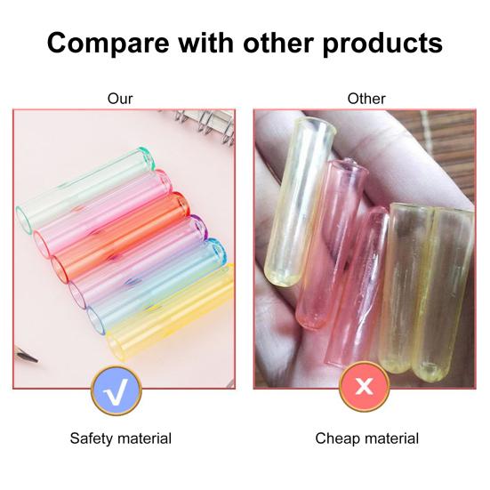 30Pcs/Set Pencil Cover Assorted Colors Clear Vent Hole Heavy Duty Mini Protective Plastic Kids Wooden Pencil Extender School Supplies